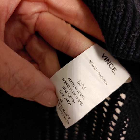 Vince Navy Long Vest/ Sleeveless Sweater - Picture 6 of 7